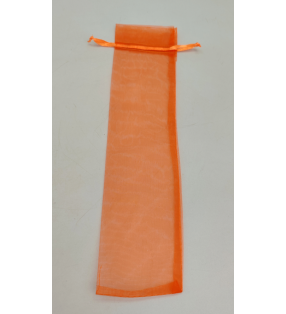 LOTE 95 BOLSAS DE ORGANZA ABANICOS 7 X 28,5 cm naranja